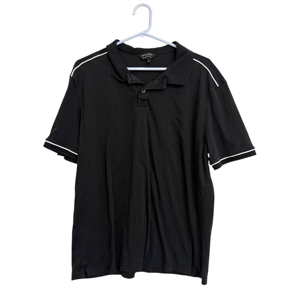 2/$30 Banana Republic - Men’s Black Polo w/ White Trim - Lux Touch Performance